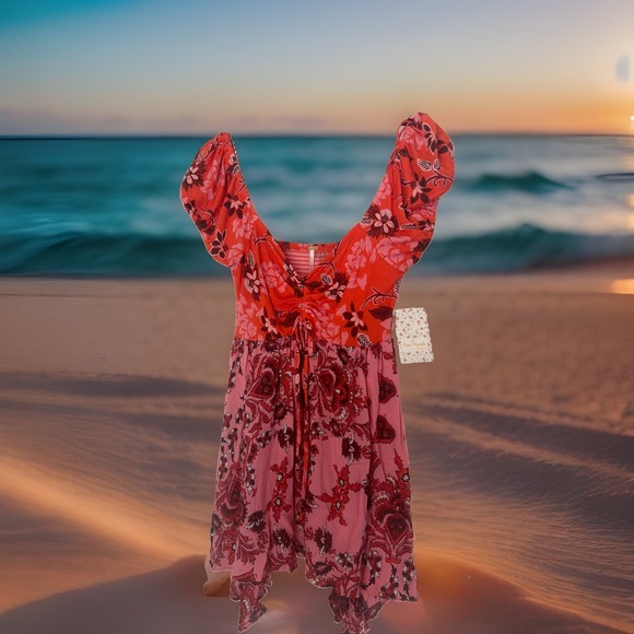 Free People Tops - NWT Free People La Bamba Babydoll Hawaiian XS Tropical Babydoll Top Shirt $78